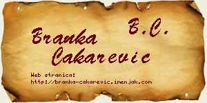 Branka Čakarević vizit kartica